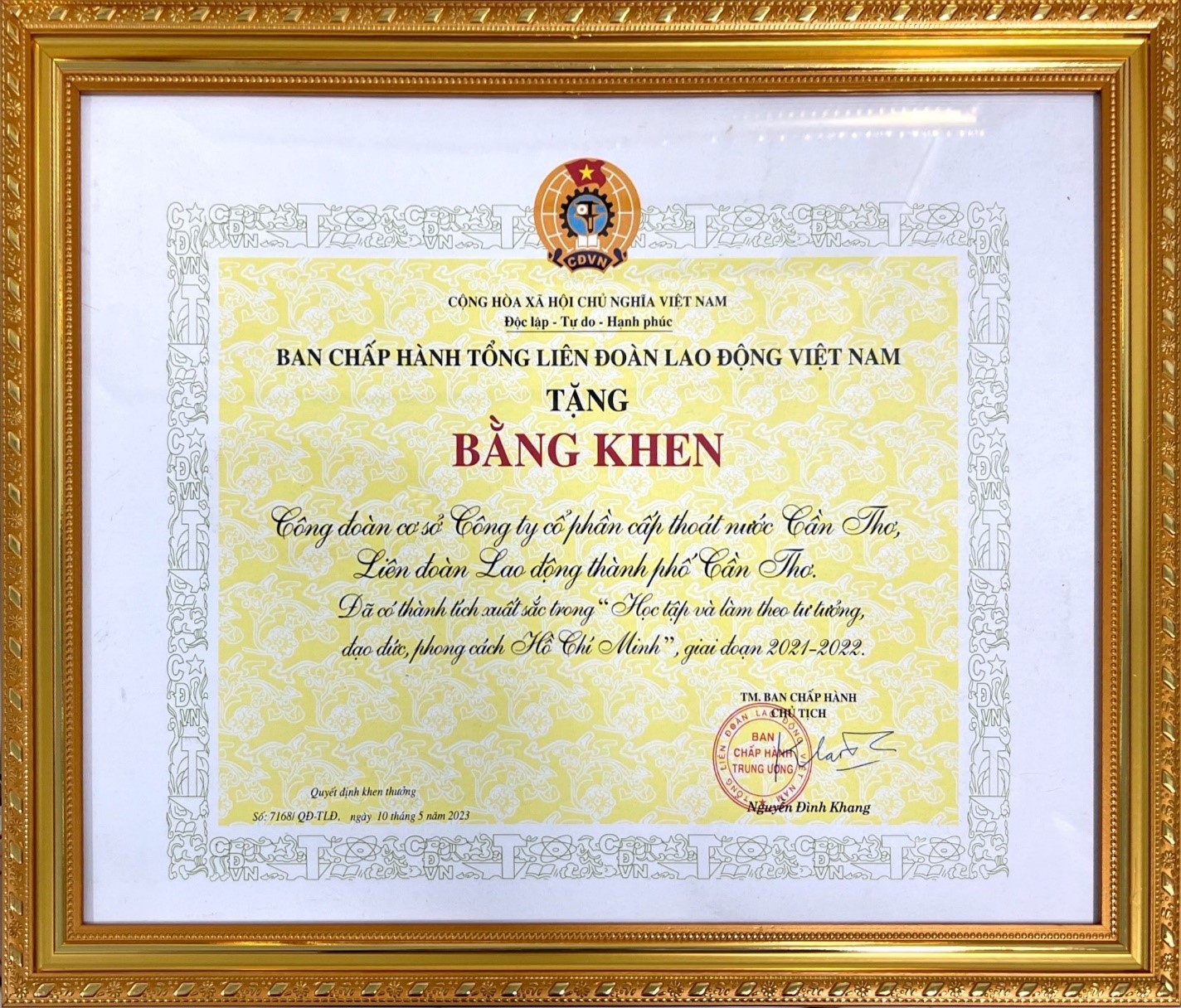 Bang khen Tong LDLD 03