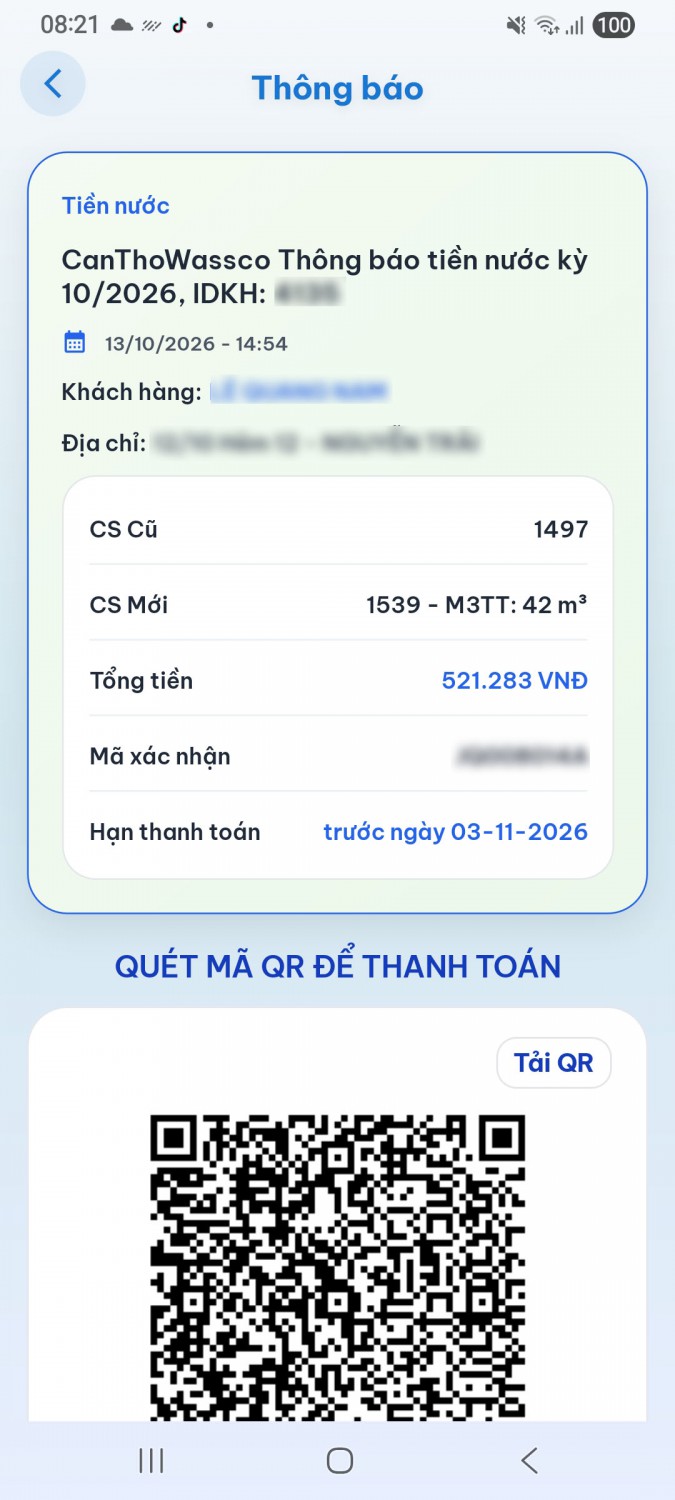 Chi tiết tiền nước